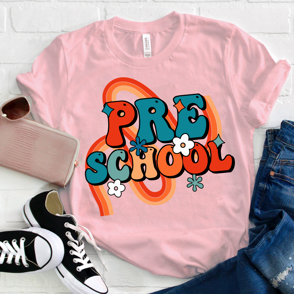 Personalized Preschool Colorful Stripes T-Shirt