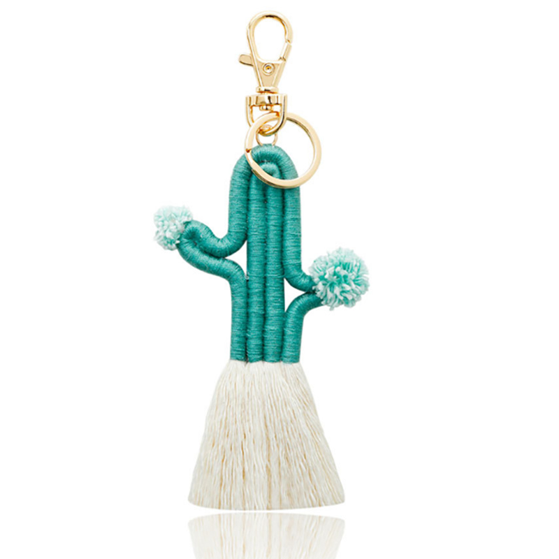 Colorful Cactus Tassels Keychain