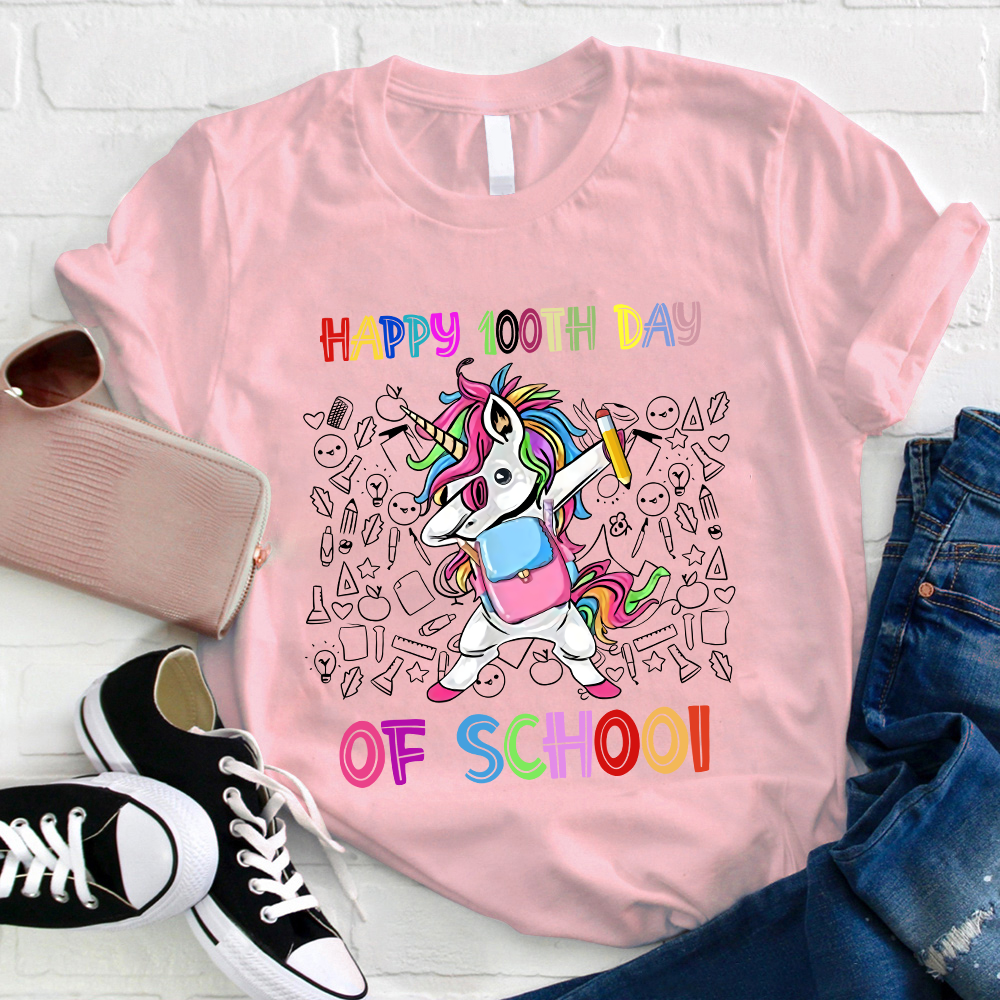 Teacher Happy 100th Day Of School T-Shirt
