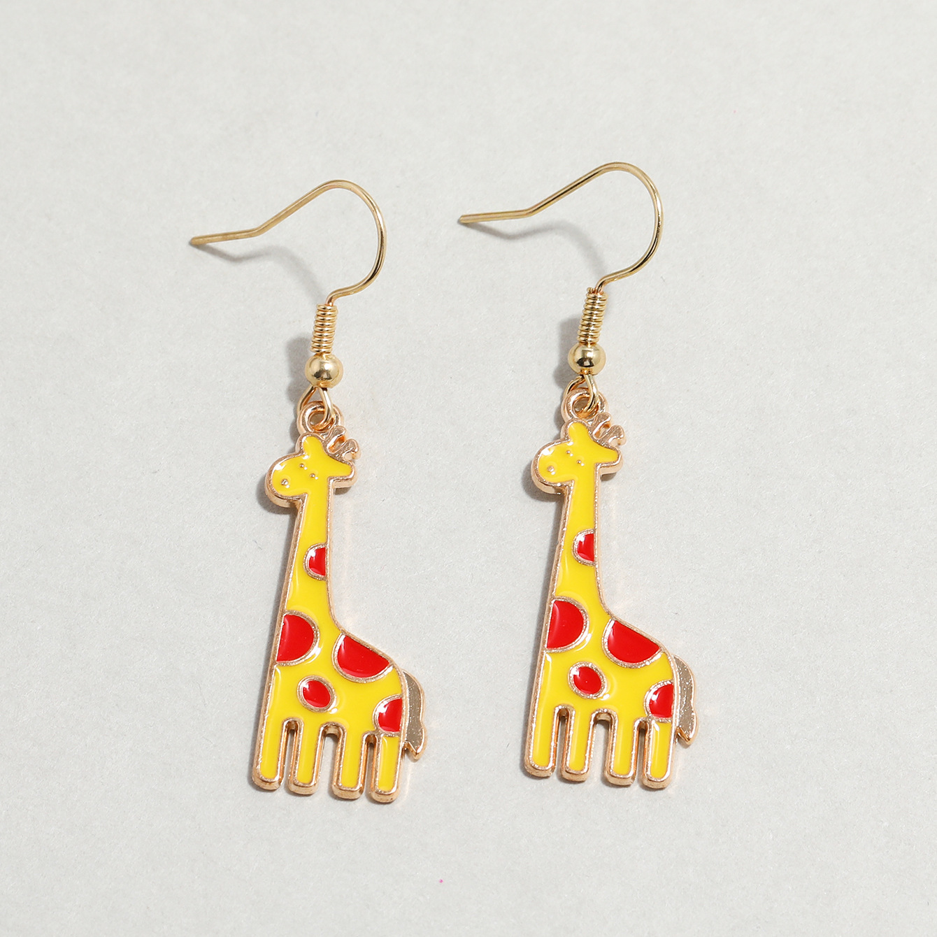 Cartoon Yellow Giraffe  Metal Earrings