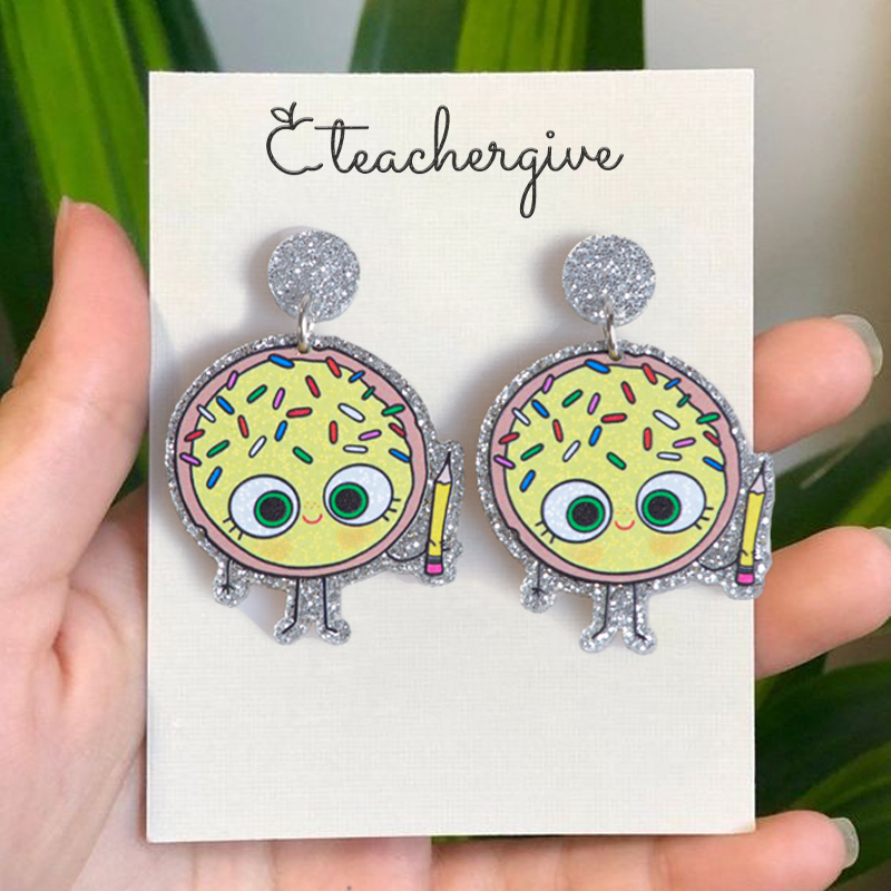 Cartoon Cookie  Acrylic  Earrings