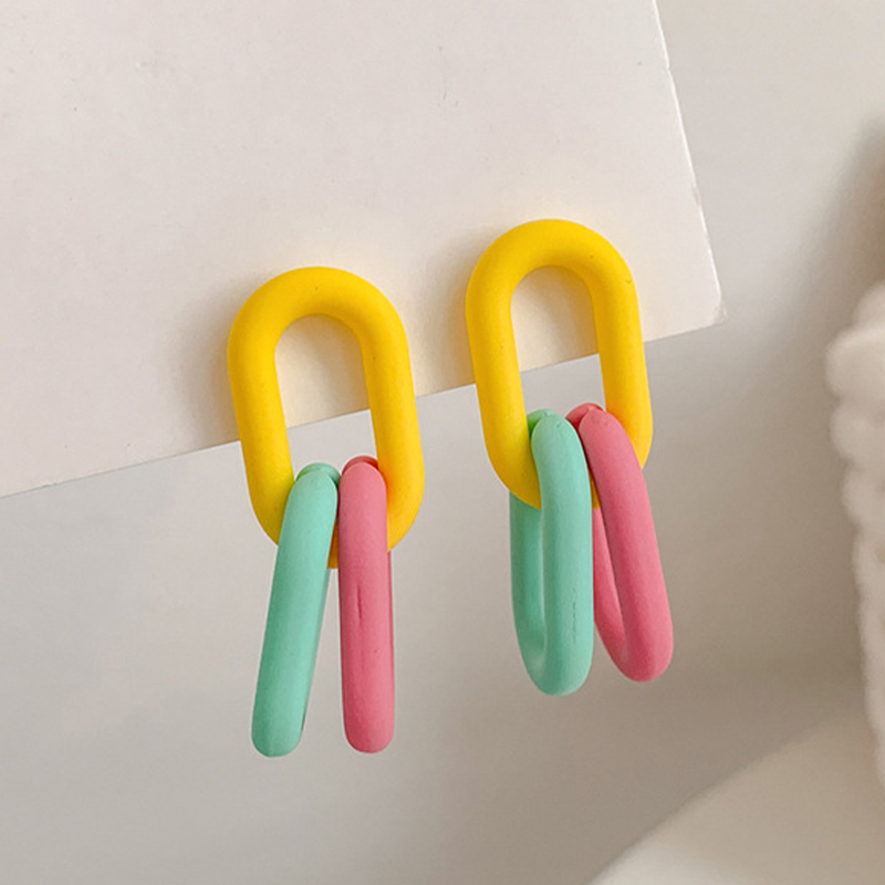 Colorful Chain Candy Colors Acrylic Earrings