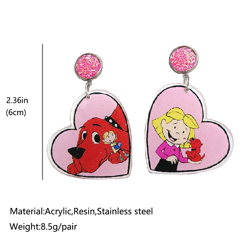 A Little Girl And Her Dog Acrylic  Earrings