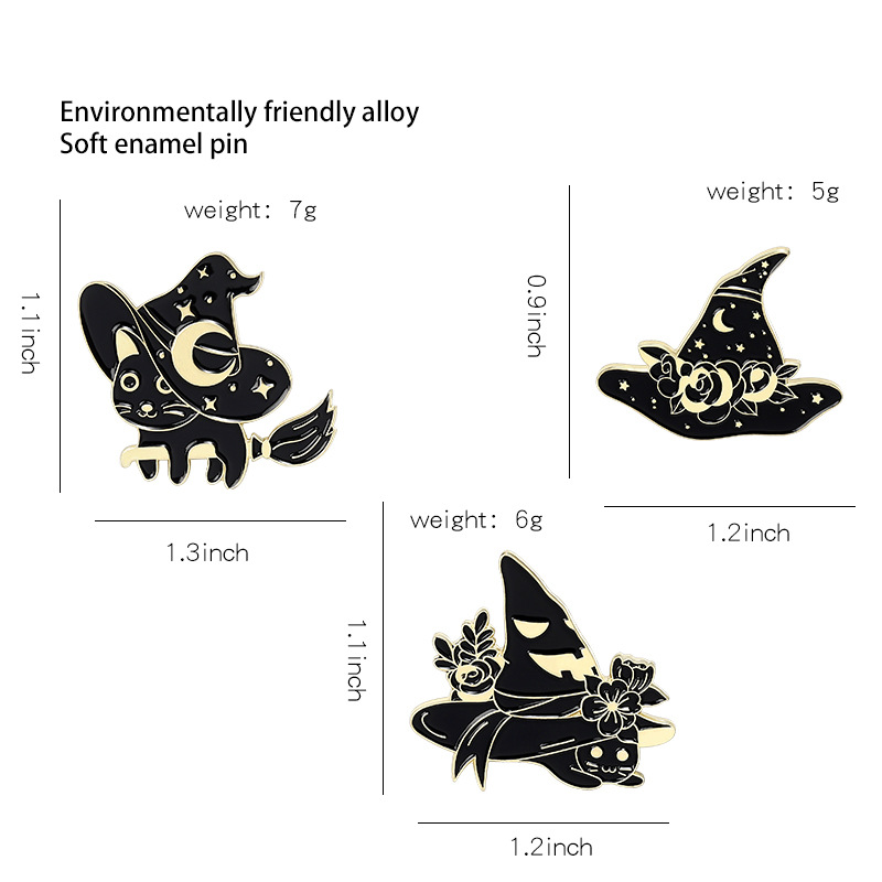 Magic Cat With Her Magic Hat Pin Set