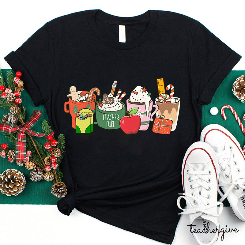 Christmas Vibes Teacher Fuel Teacher T-Shirt