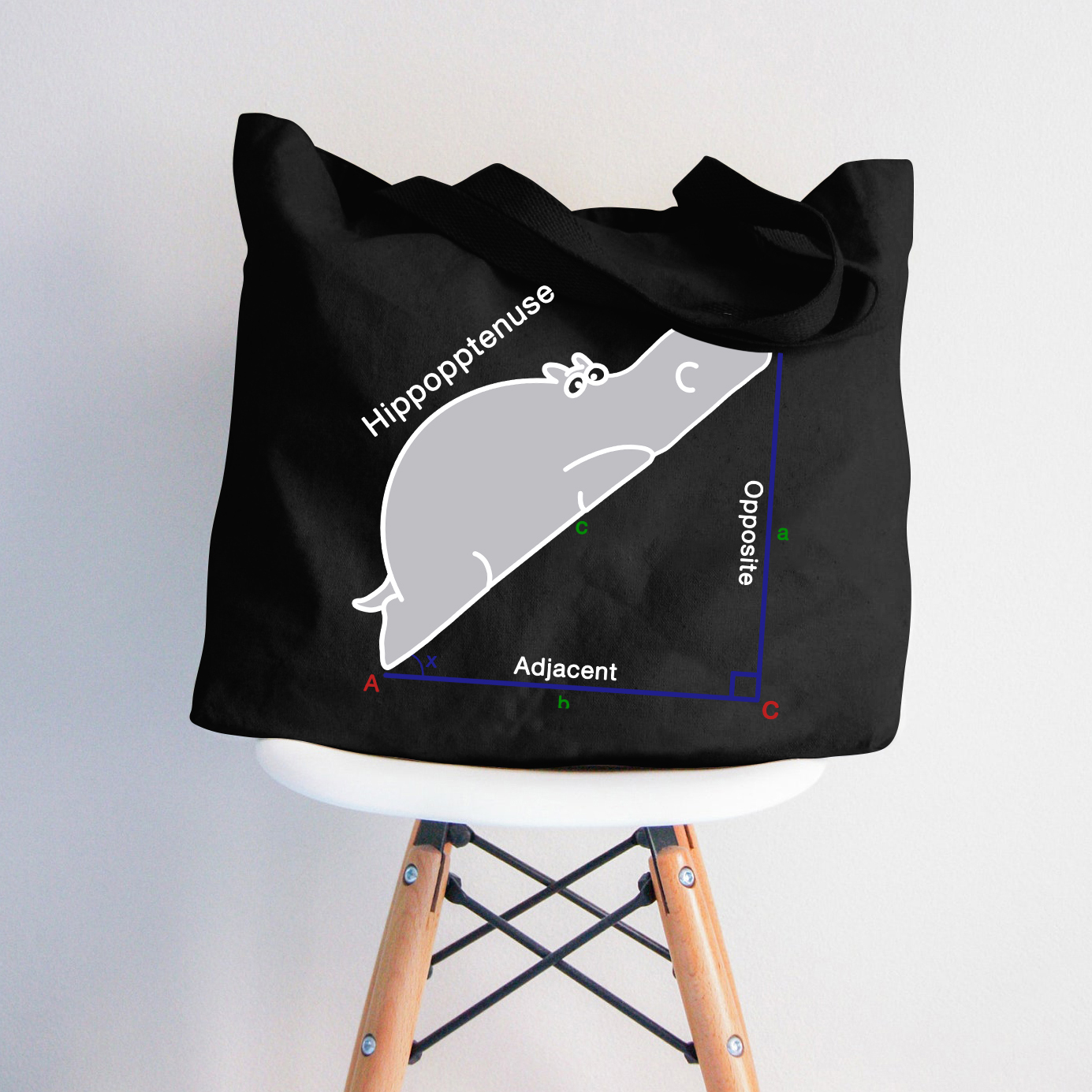 Hippopotenuse Tragetasche mit Reißverschluss