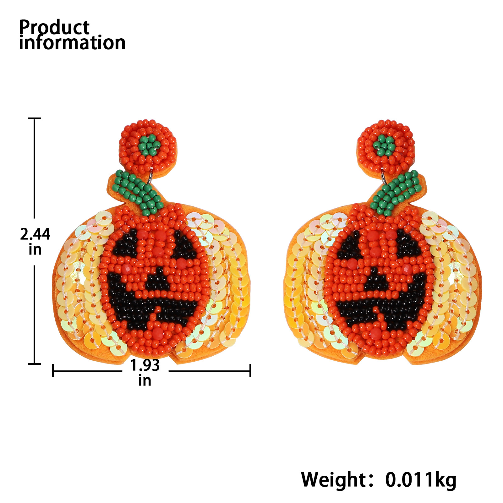 Halloween Funny Pumpkins Beaded Earrings