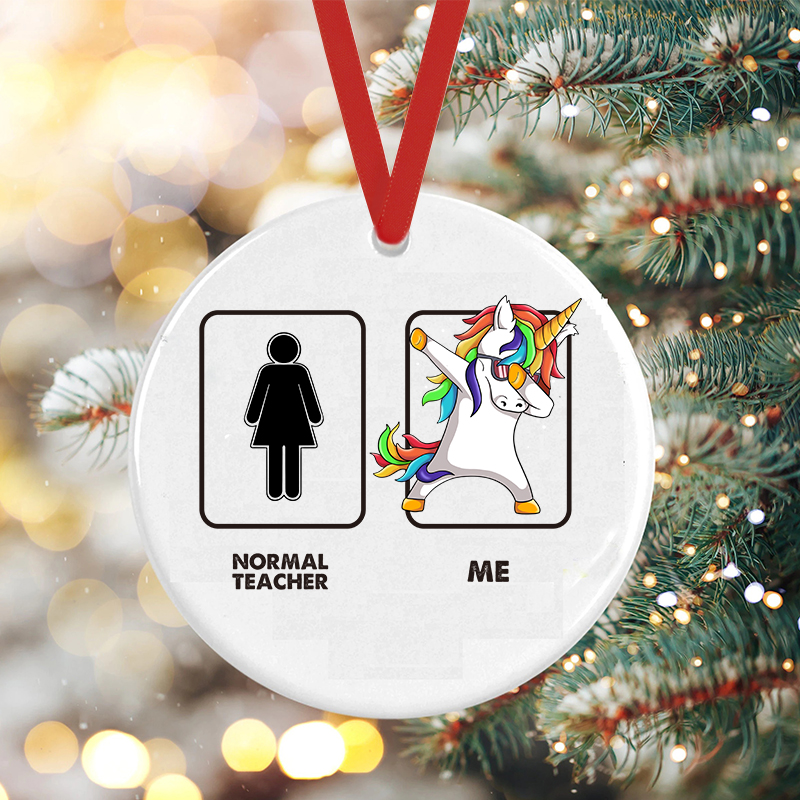 Normal Teacher & Me Teacher Ceramic Christmas Ornament