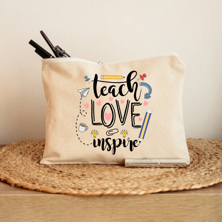 Teacher Love Inspire Classic Makeup Bag