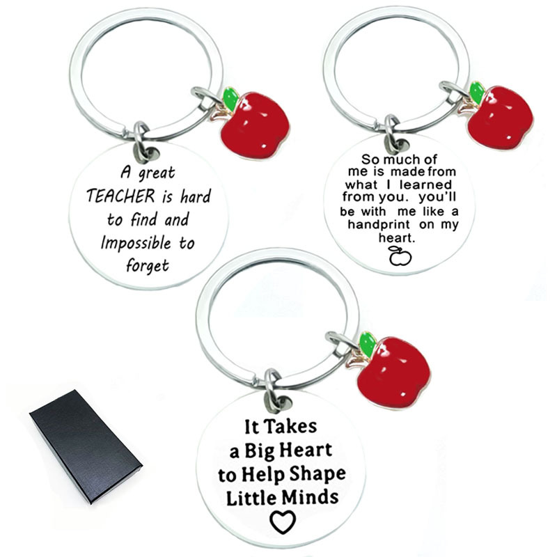 A Great Teacher Apple Keychain