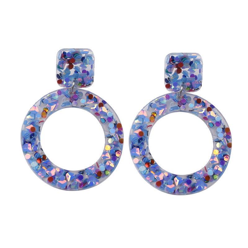 Shining Colorful Round  Acrylic  Earrings