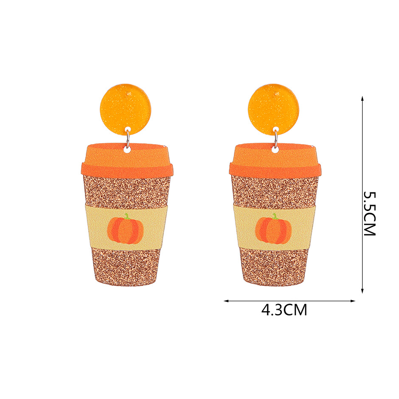 Pumpkin Spice Latte Acrylic Teacher Earrings