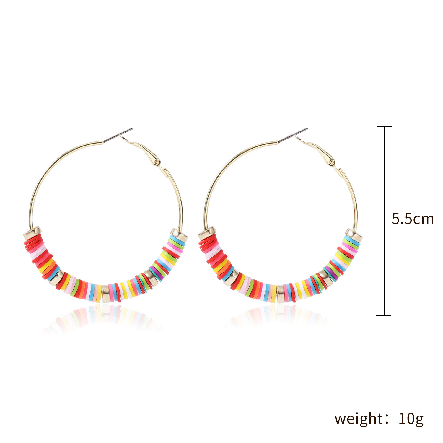 Colorful Stripe  Clay Earrings