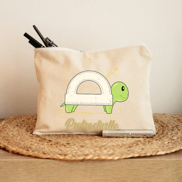 Math Protractor Turtle Makeup Bag