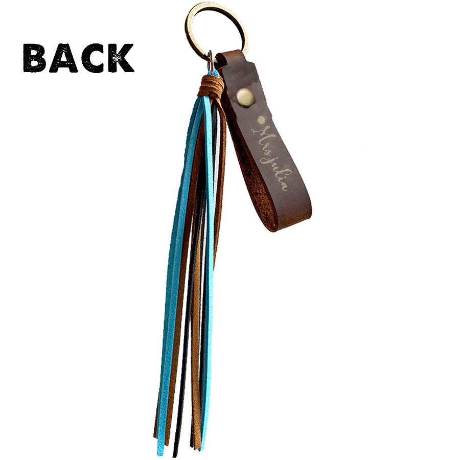 Personalized Leather Teacher Gift Keychain