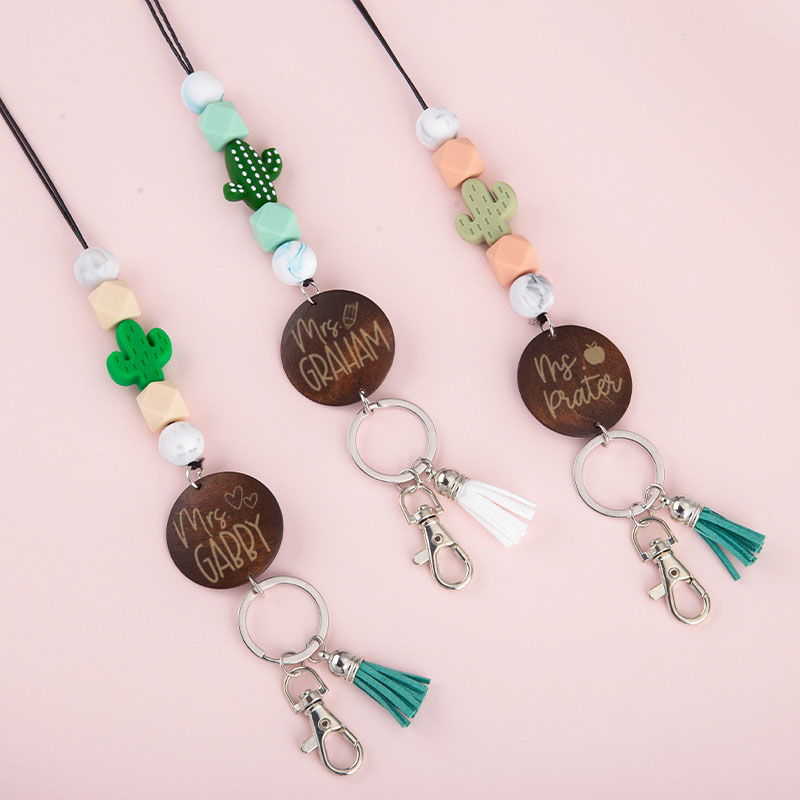 Personalized Cactus  Lanyard