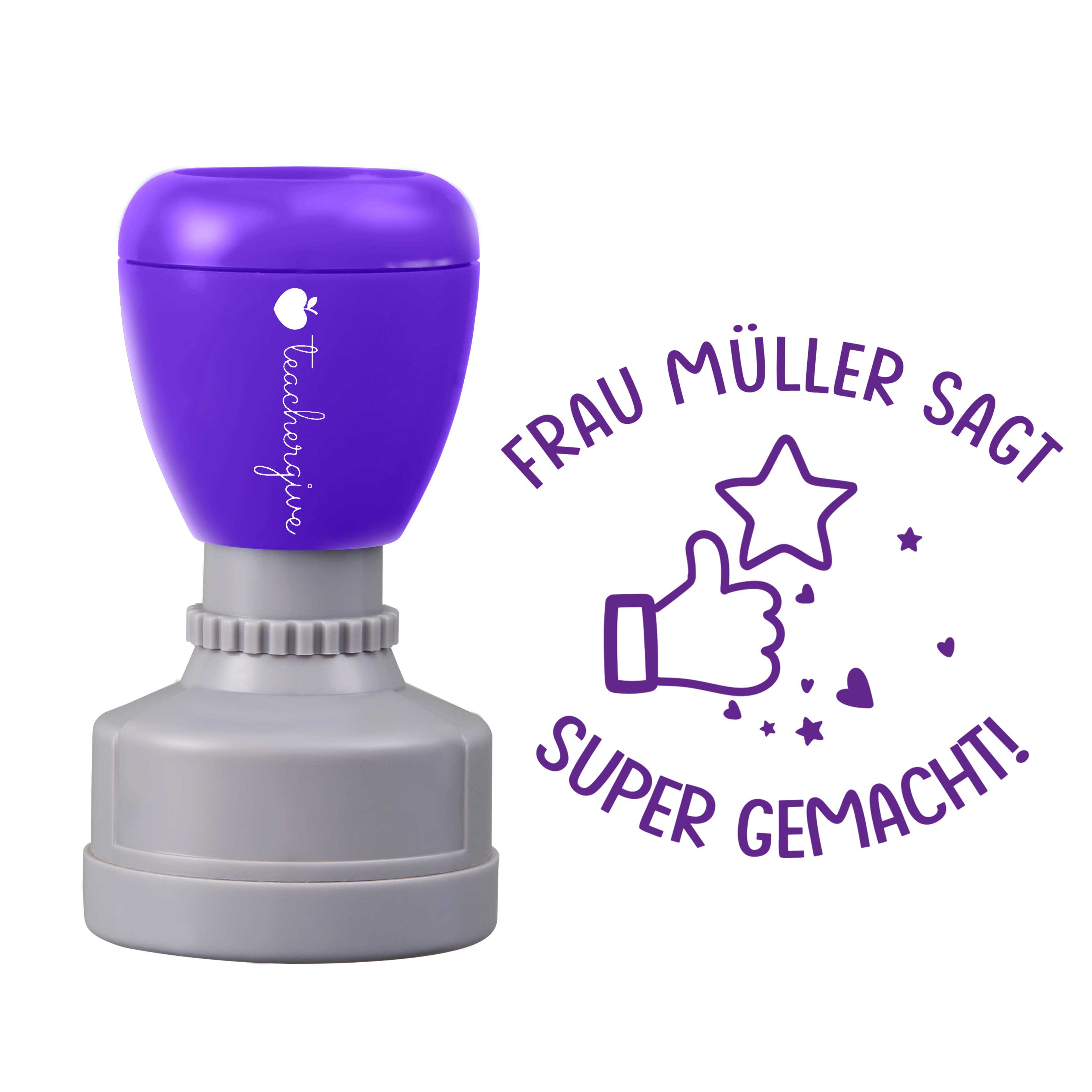Personalisiert sagt super gemacht Lehrer Stempel