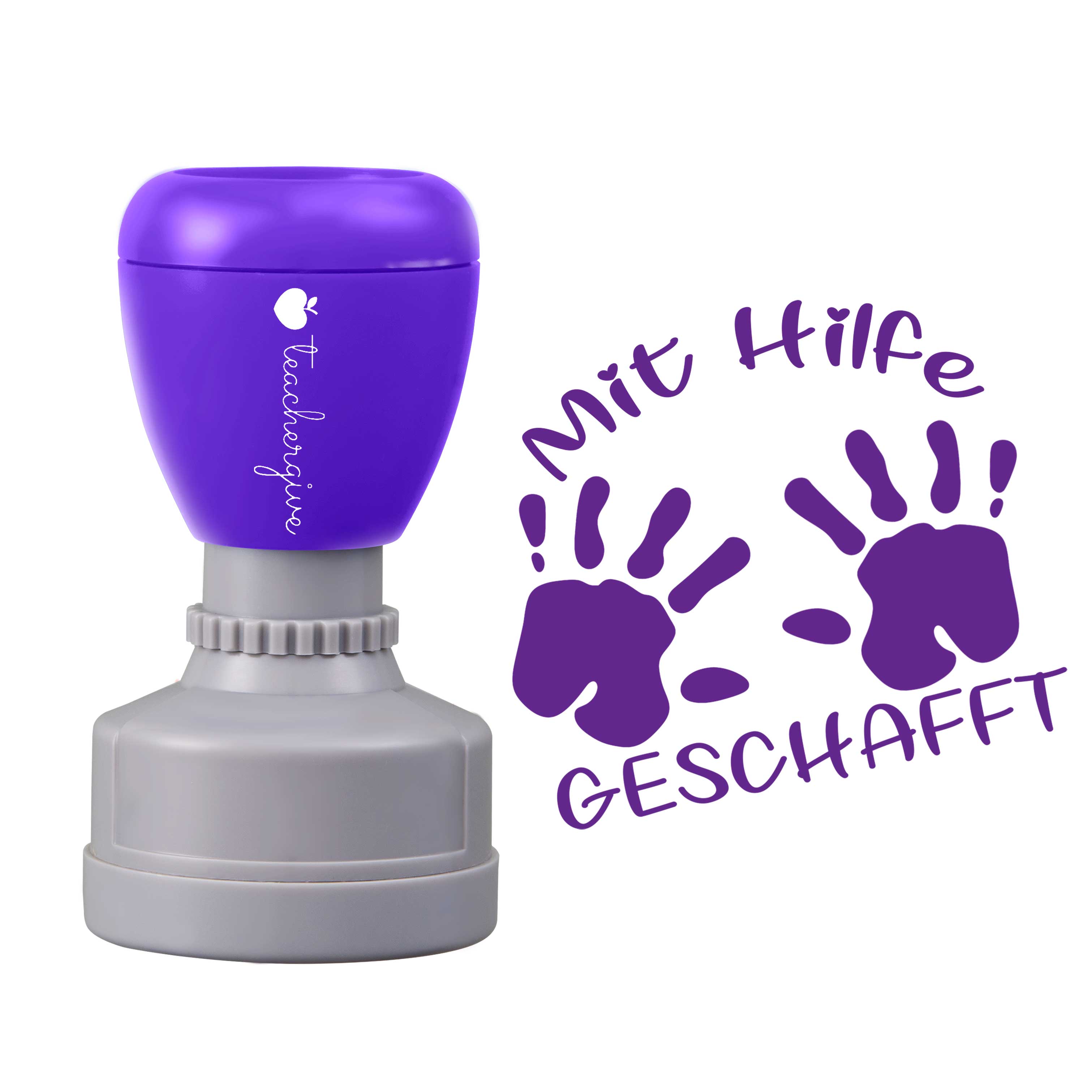 Mit Hilfe Geschafft Lehrer Stempel