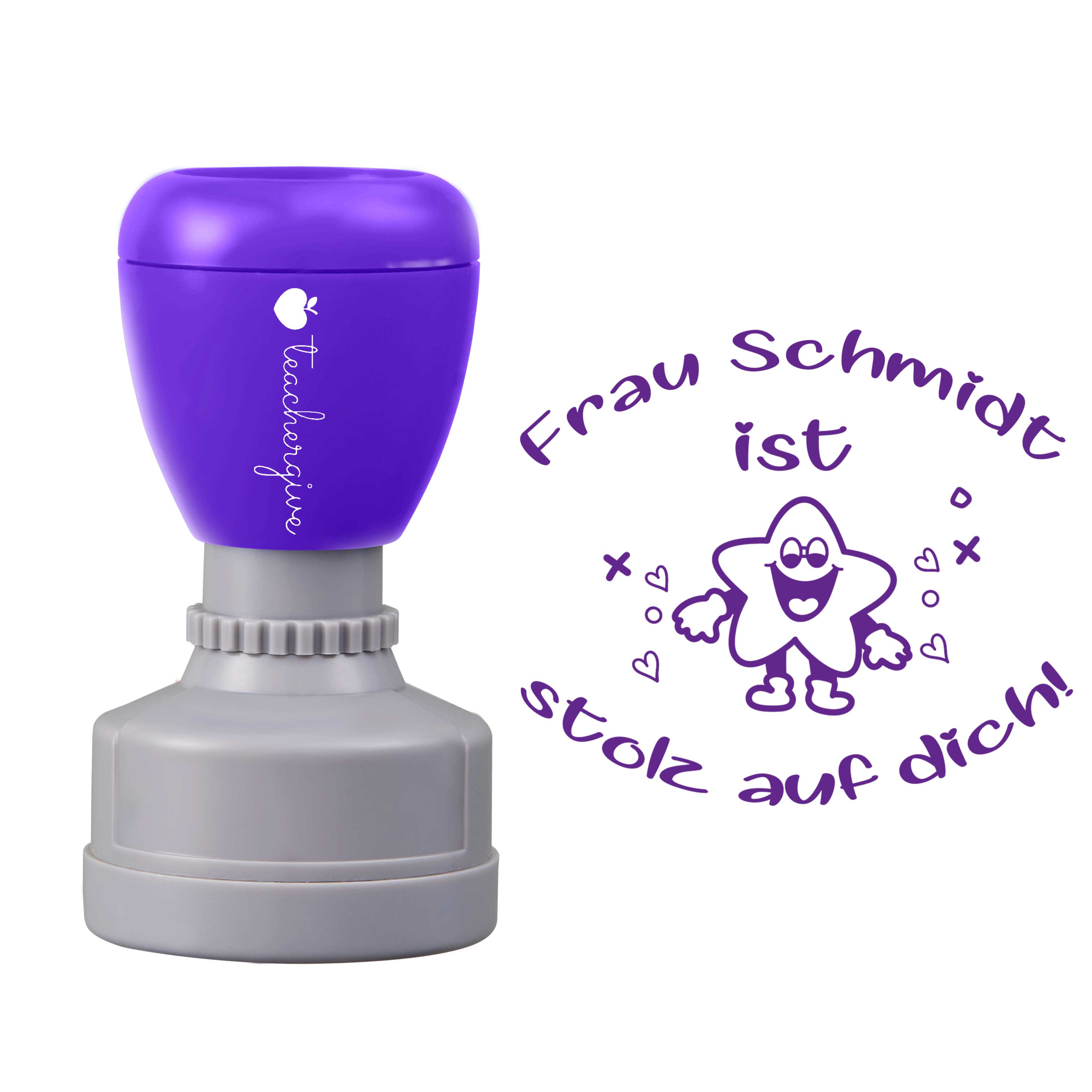 Personalisiert Name ist stolz auf dich Lehrer Stempel