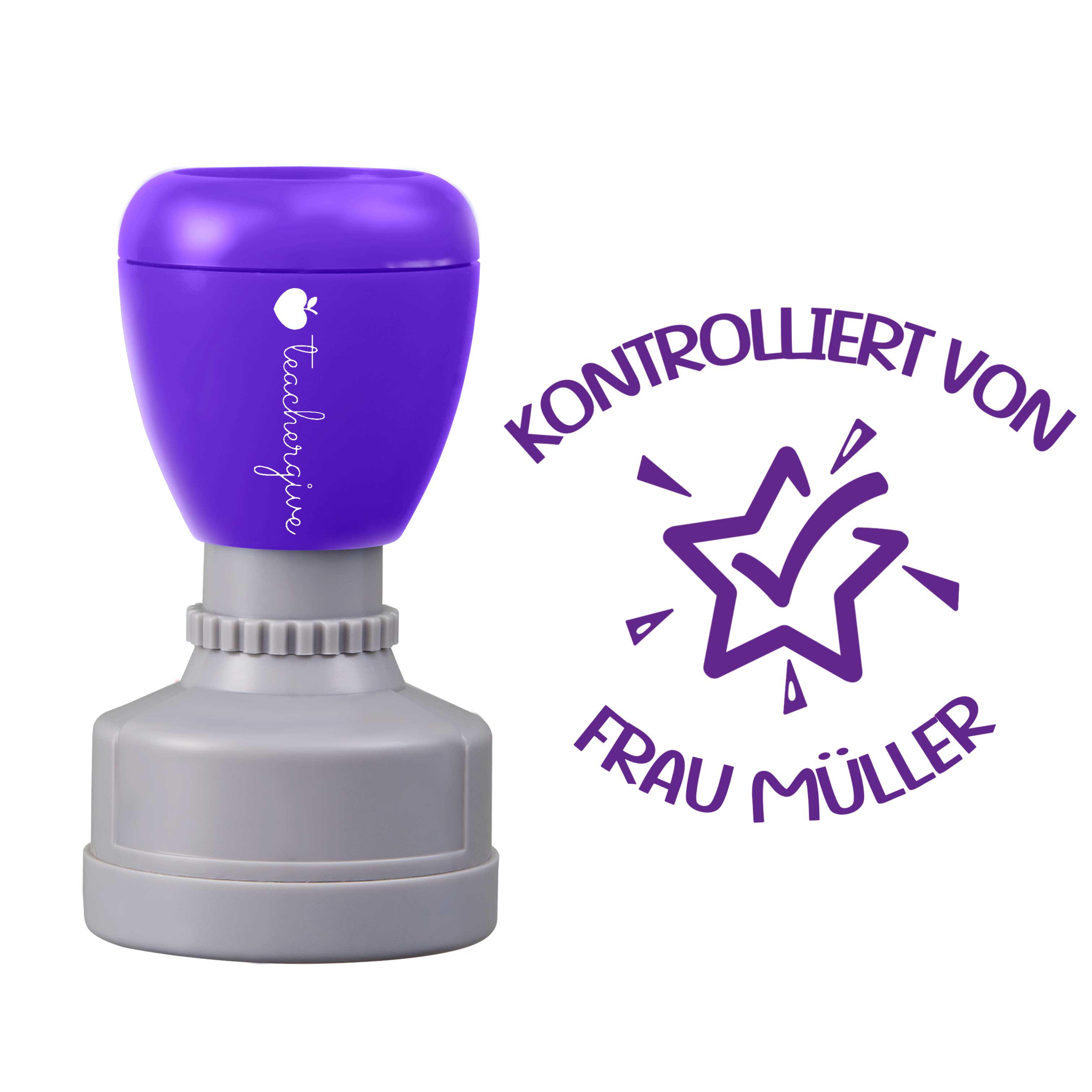 Personalisiert Name Kontrolliert von Lehrer Stempel
