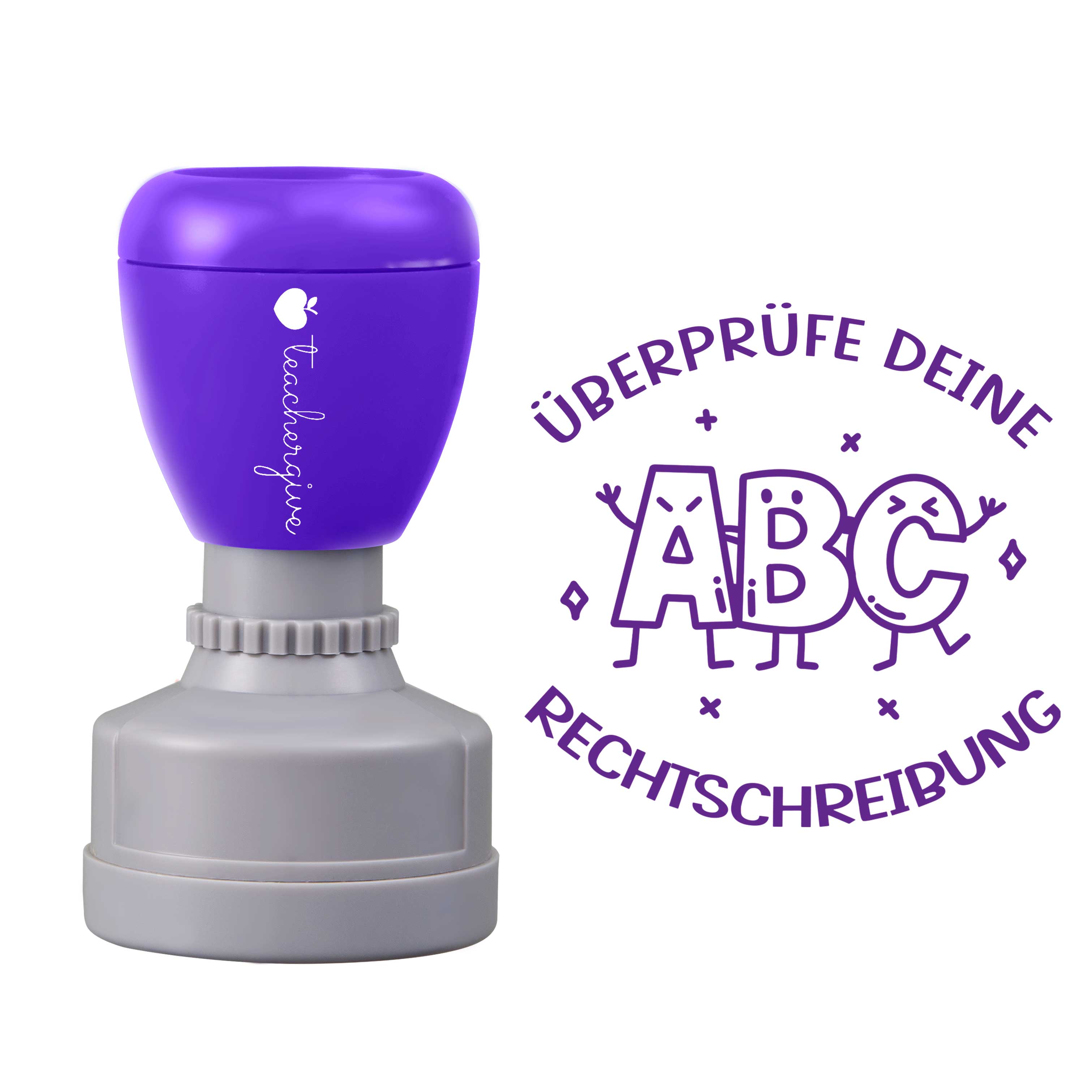 Überprüfe deine Rechtschreibung Lehrer Stempel