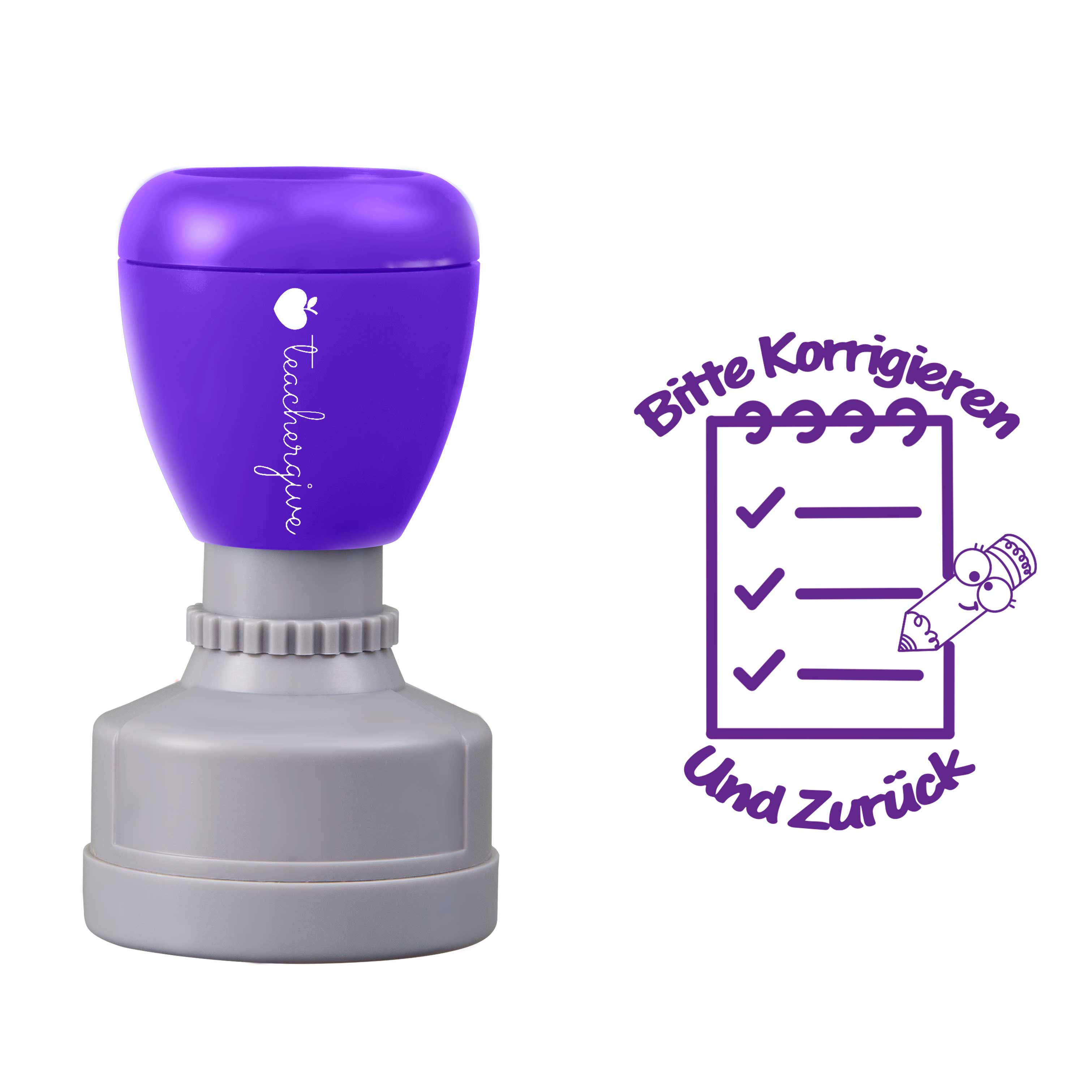 Bitte Korrigieren Und Zurück Lehrer Stempel