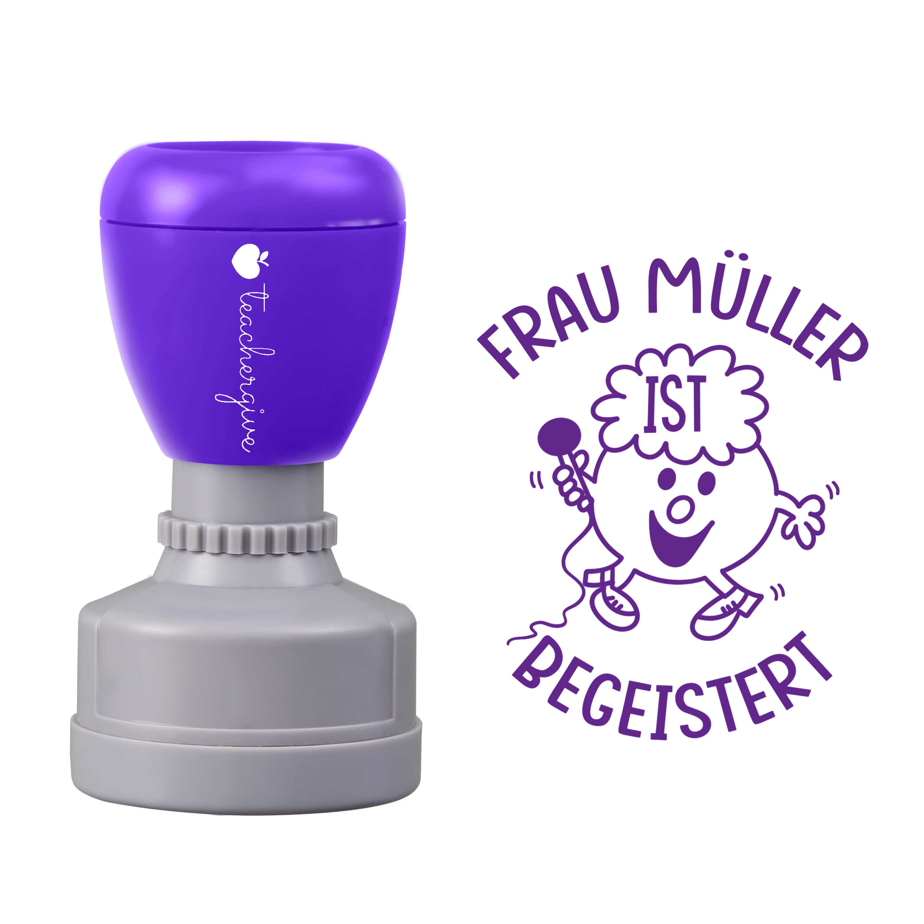 Personalisiert ist begeistert Lehrer Stempel