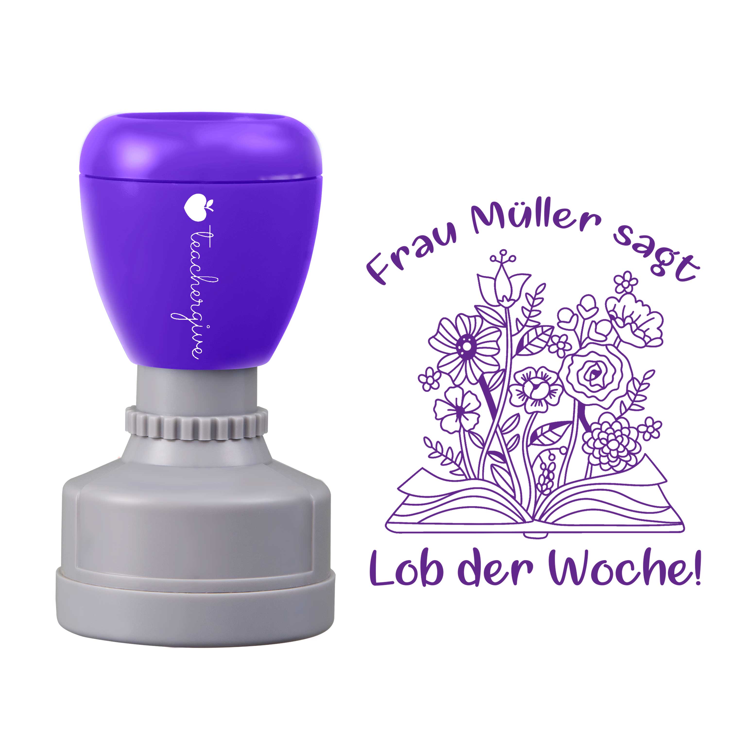 Personalisiert Name sagt Lob der Woche Lehrer Stempel
