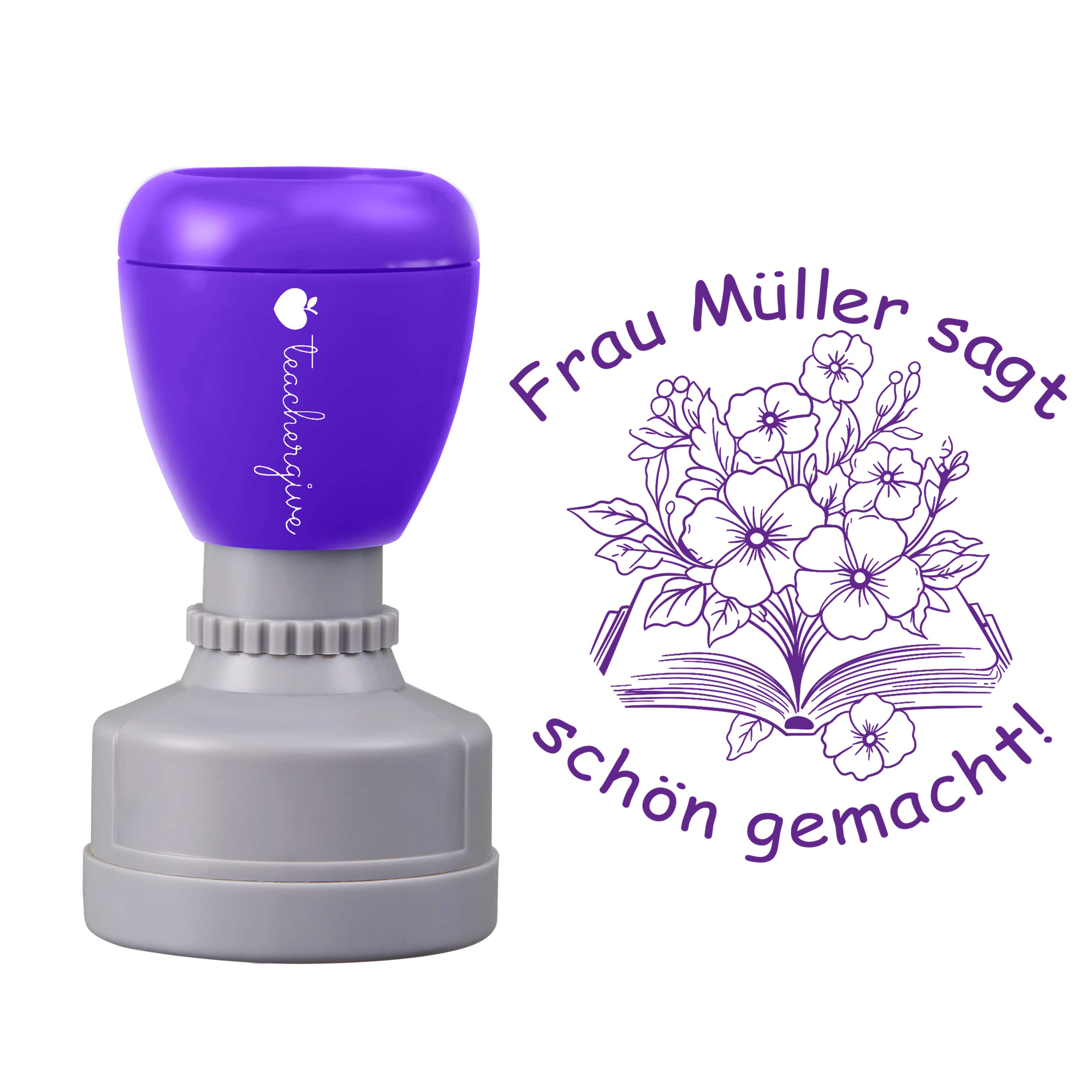 Personalisiert Name sagt schön gemacht Lehrer Stempel