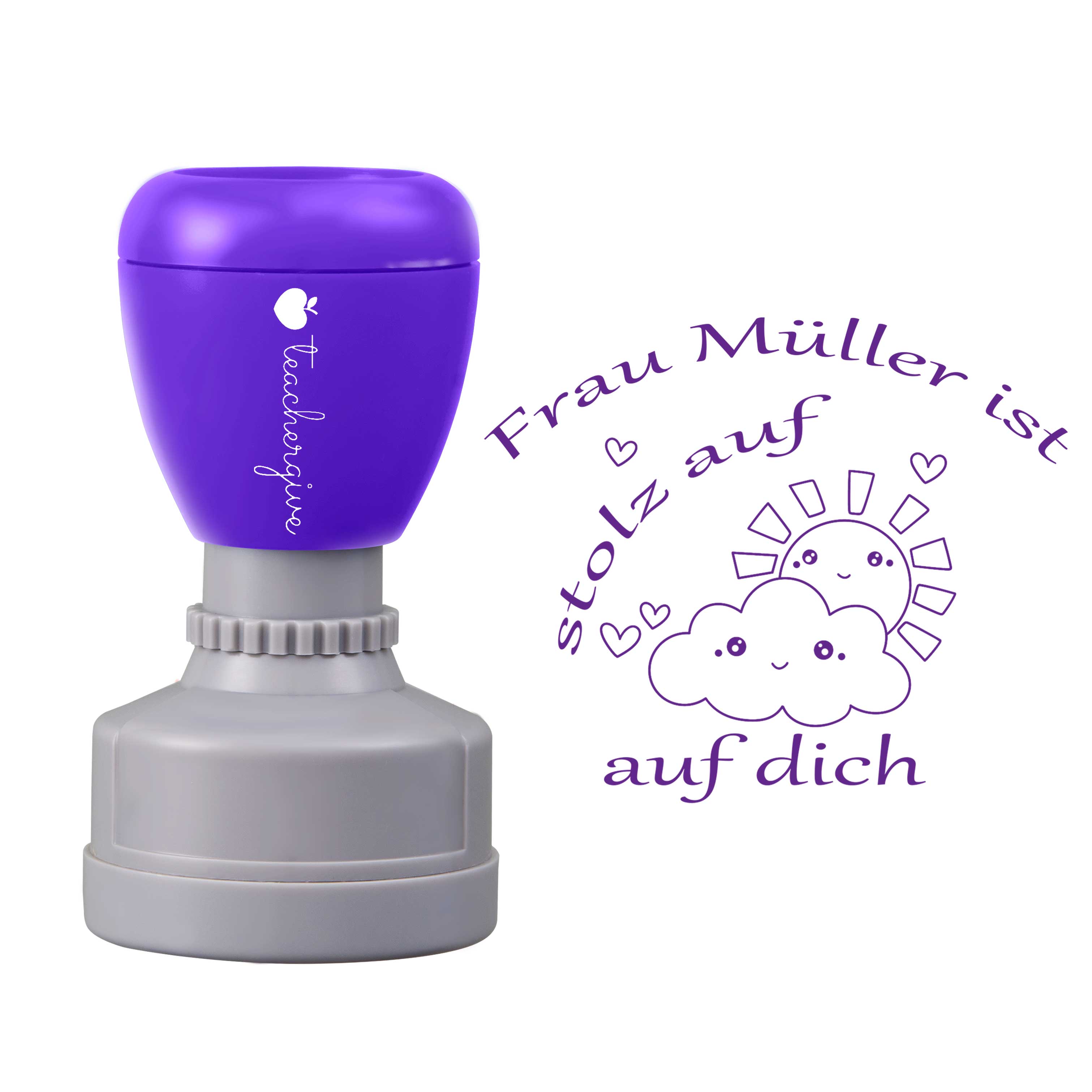 Personalisiert Name ist stolz auf dich Lehrer Stempel