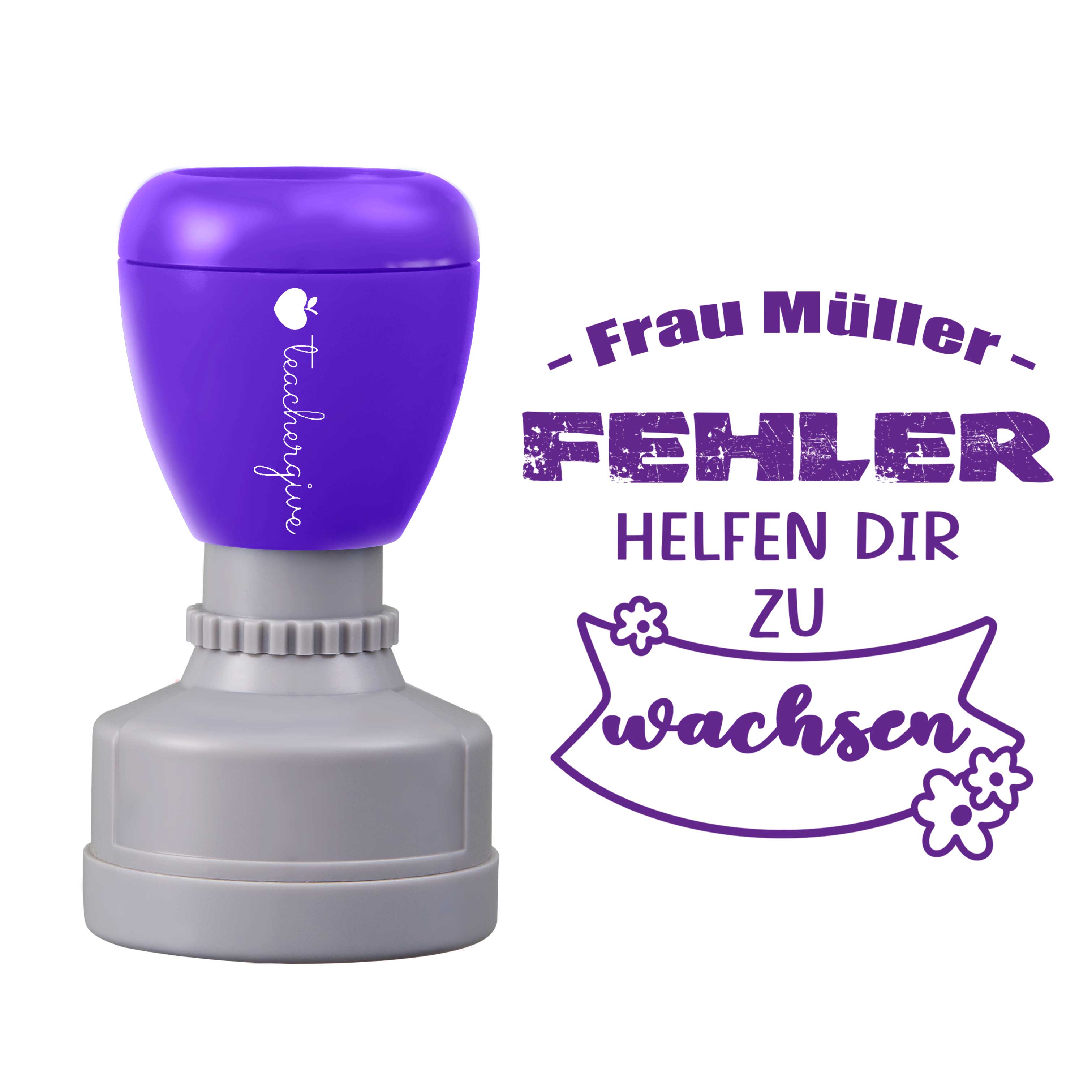 Personalisiert Name Sagt Fehler helfen dir zu wachsen Lehrer Stempel