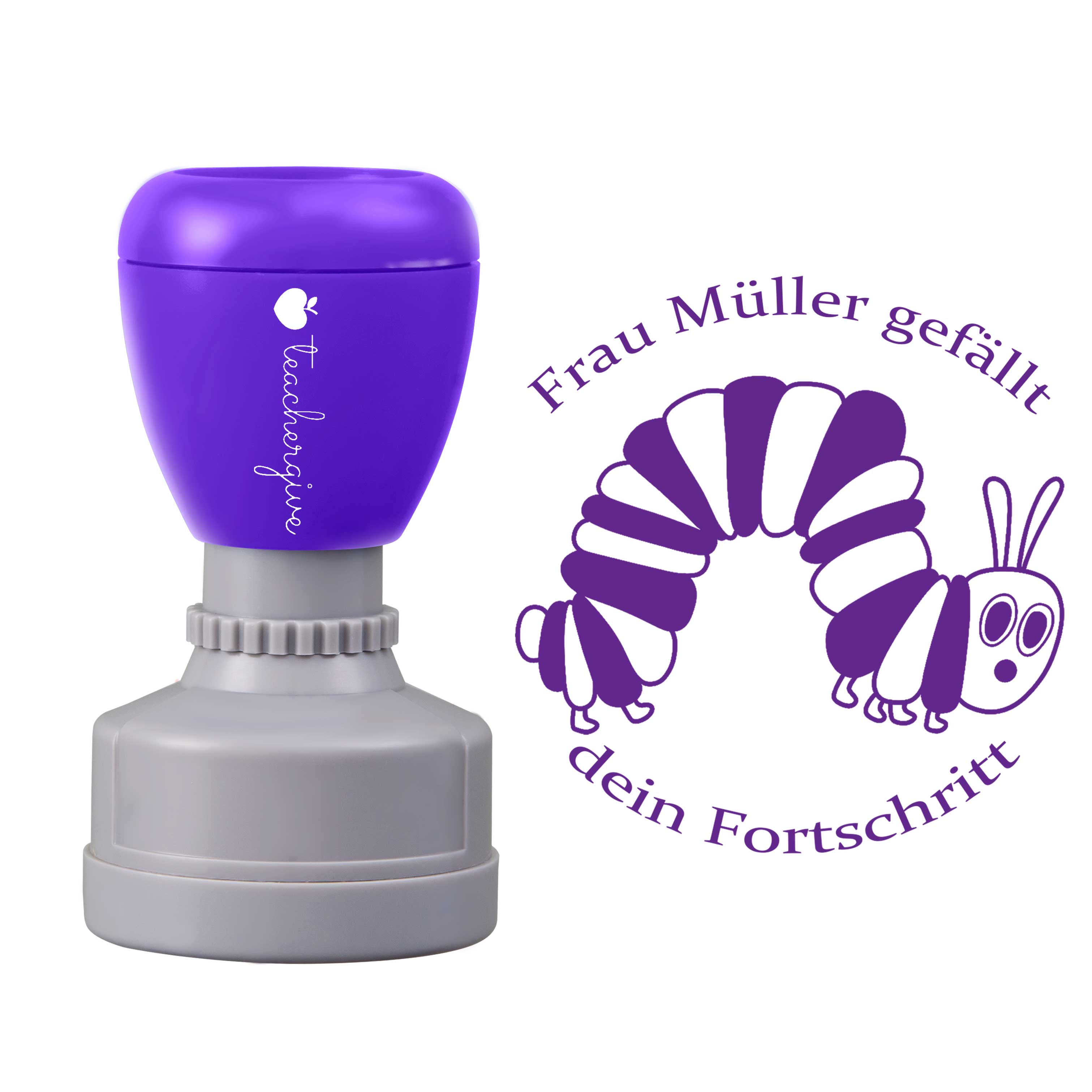 Personalisiert Name gefällt dein Fortschritt Lehrer Stempel