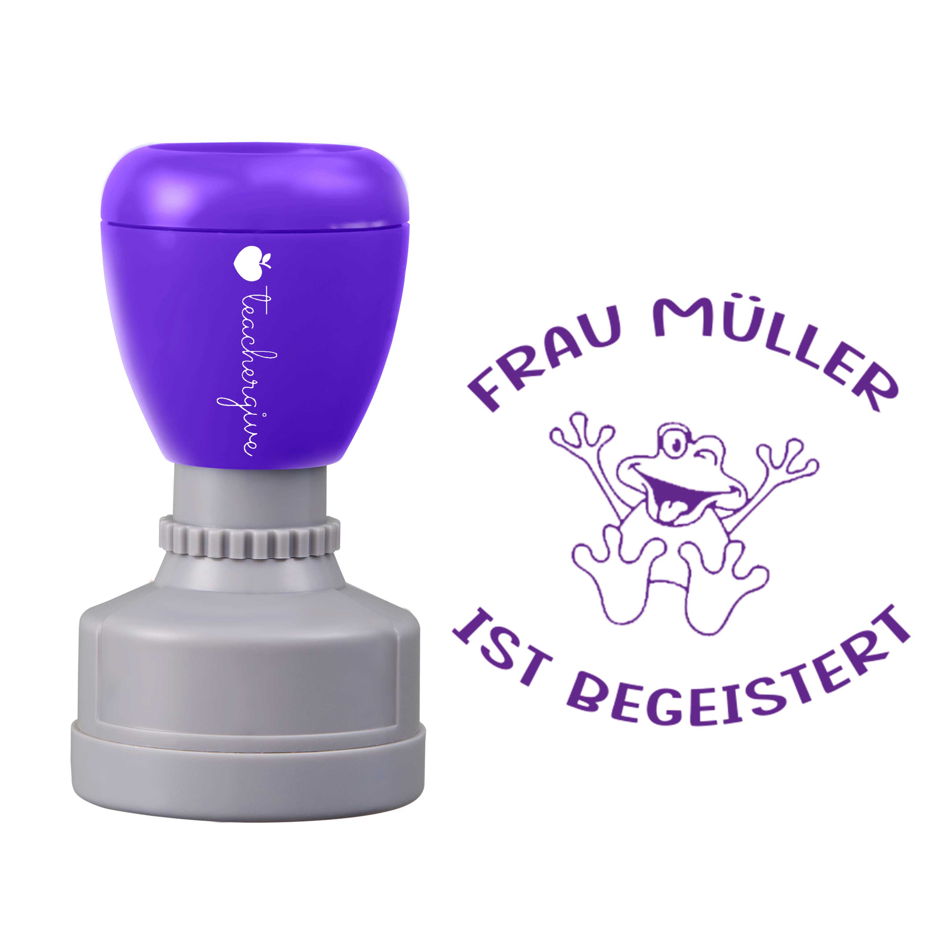 Personalisiert Name ist begeistert Lehrer Stempel