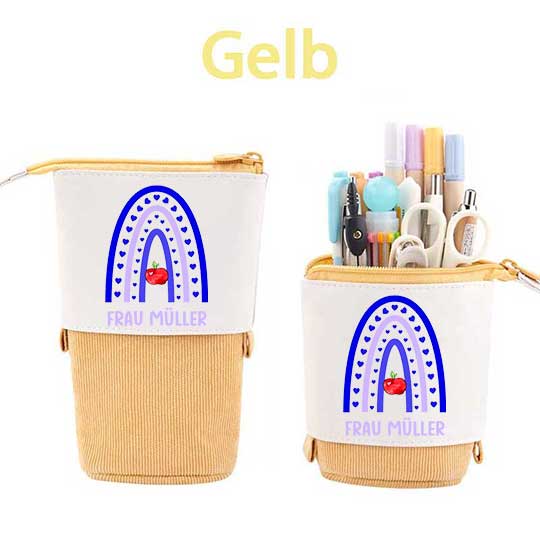 Personalisiert Name Blauer Regenbogen Federmäppchen Mäppchen