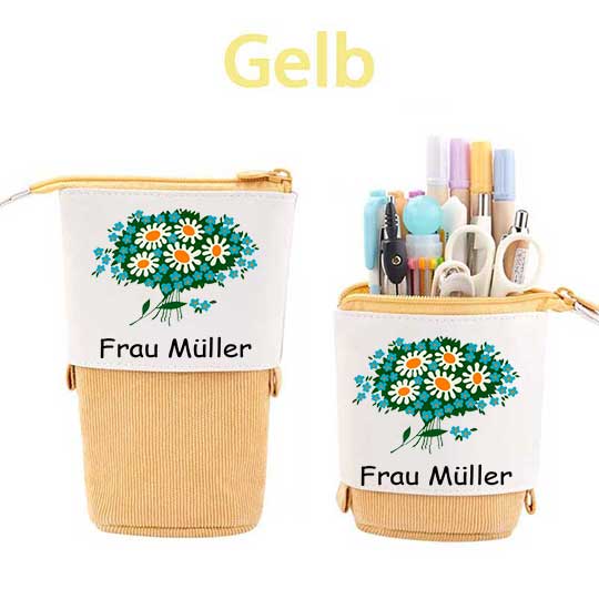 Personalisiert Name Biumen Federmäppchen Mäppchen