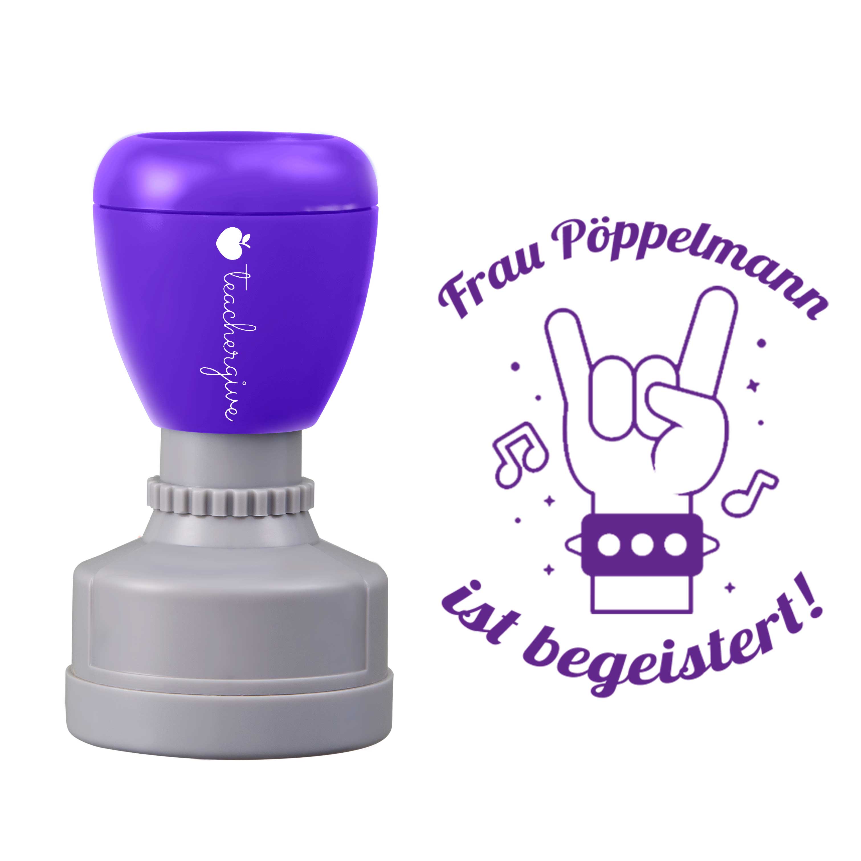 Personalisiert Name ist begeistert Lehrer Stempel