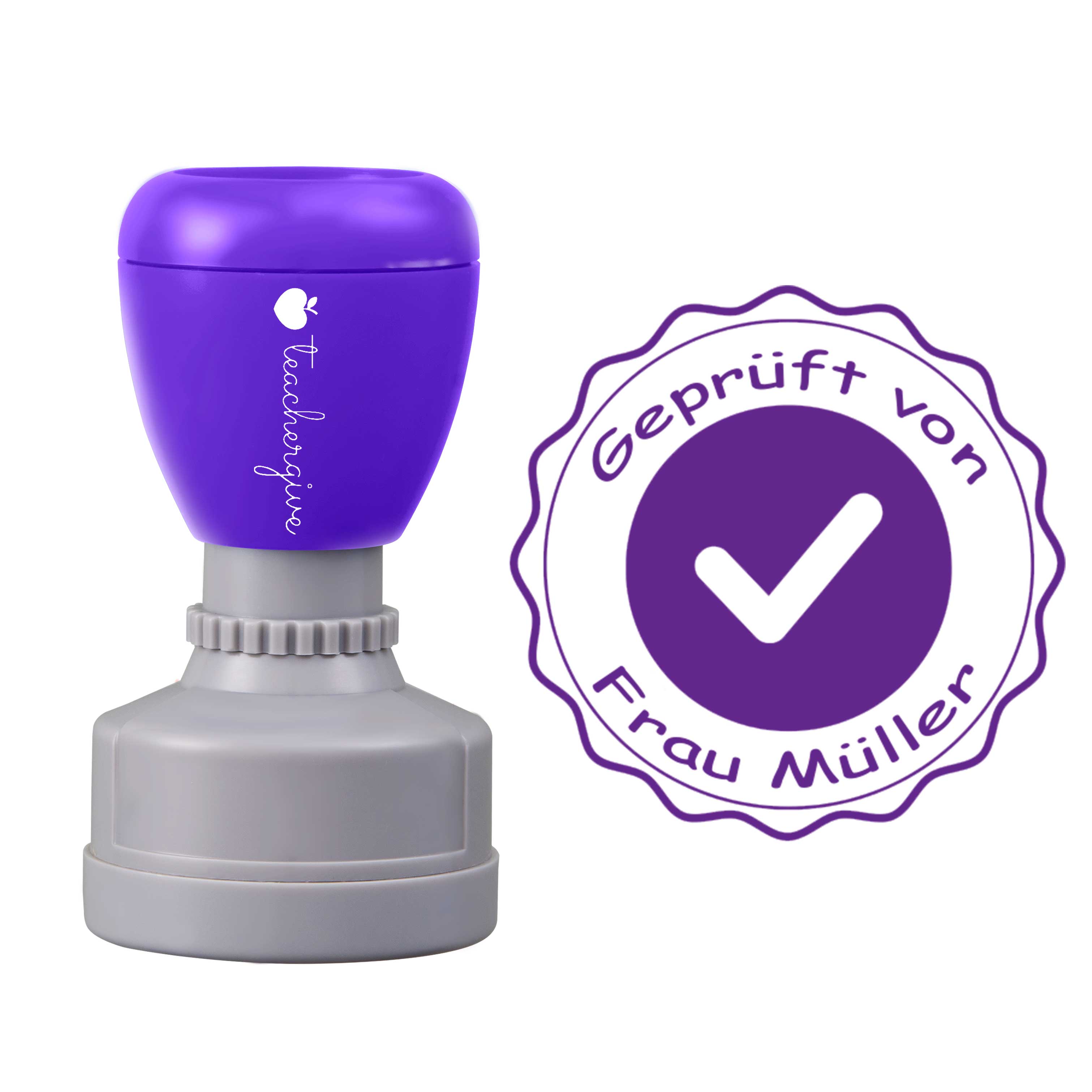 Personalisiert Geprüft von Lehrer Stempel