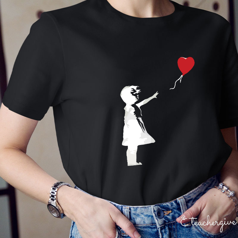 The Girl Whose Balloon Flew Away Teacher T-Shirt