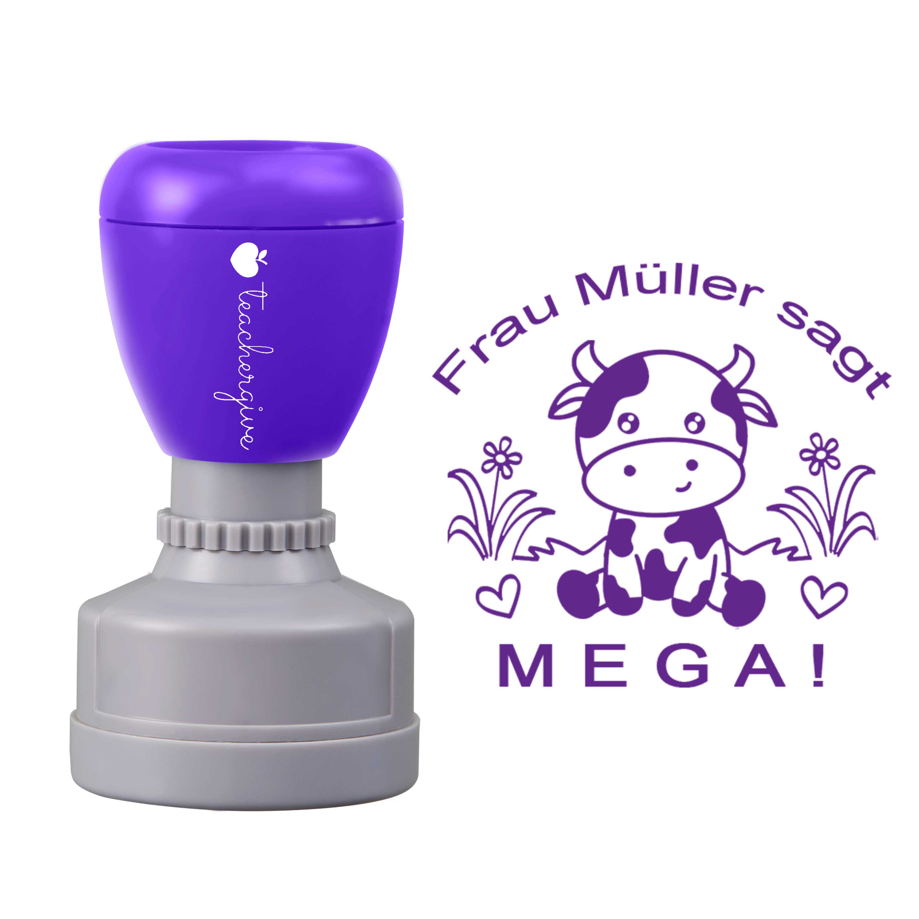 Personalisiert sagt mega Lehrer Stempel