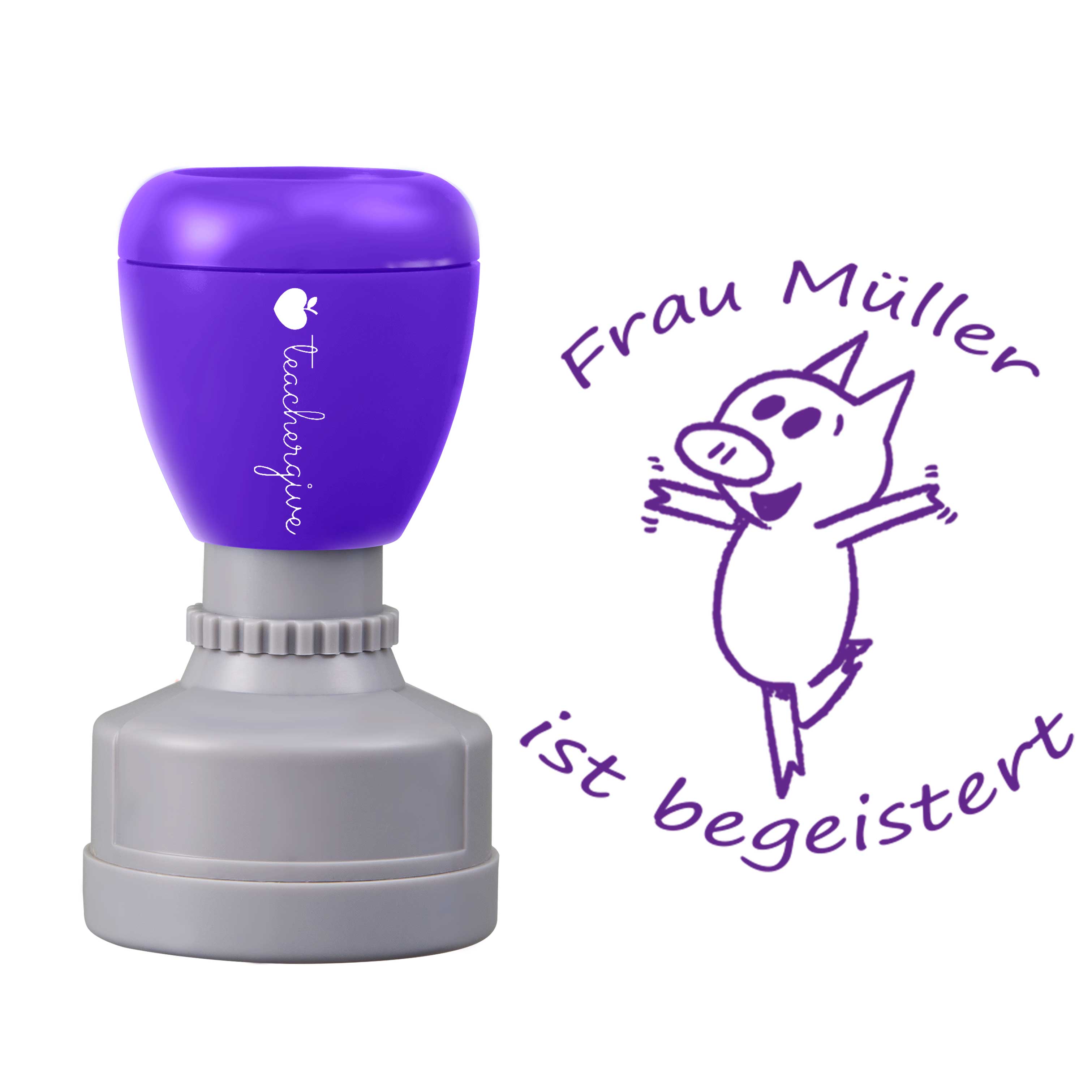 Personalisiert ist begeistert Lehrer Stempel