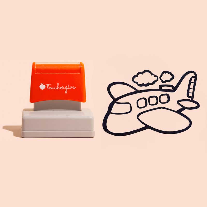 Zeichnen Sie Ihr Lieblingsflugzeug mit Farbe Lehrer Großer Rechteckiger Stempel