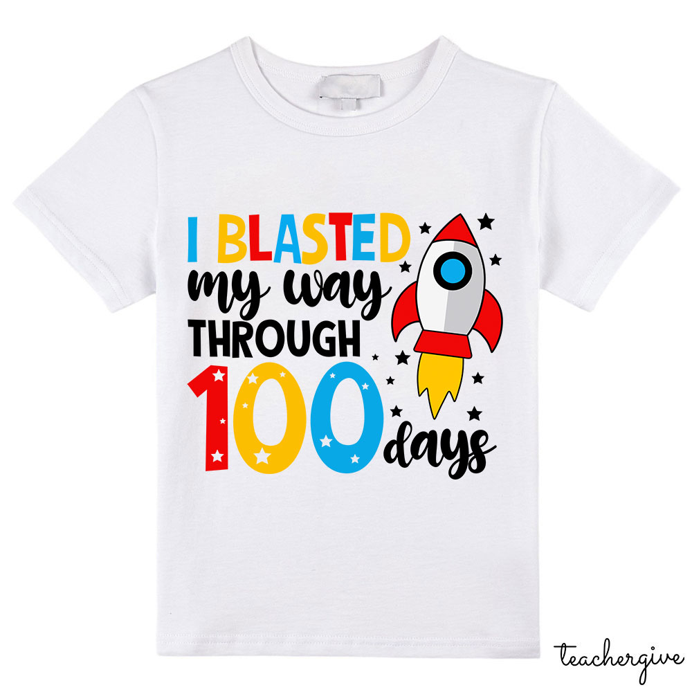I Blasted My Way Through 100 Days Kids T-Shirt