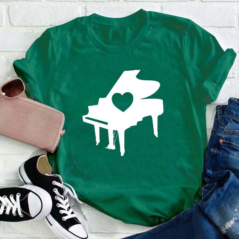 Herz Klavier Lehrer T-Shirt