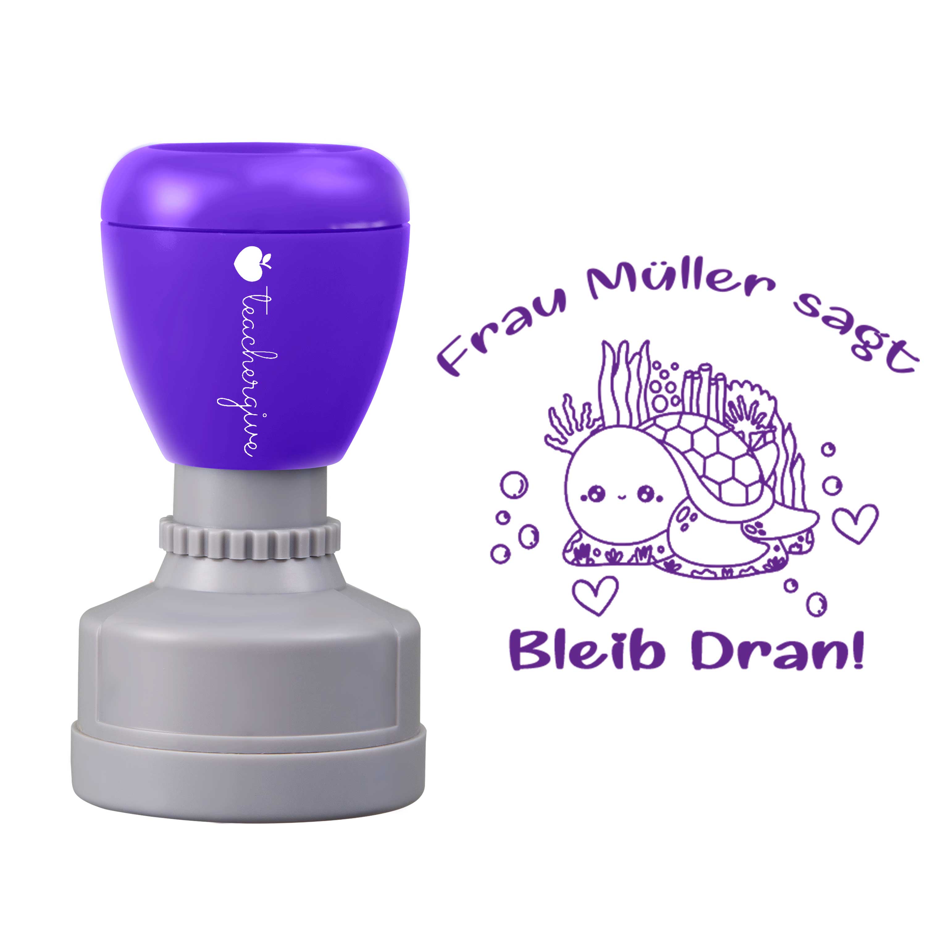 Personalisiert Name sagt bleib dran Lehrer Stempel