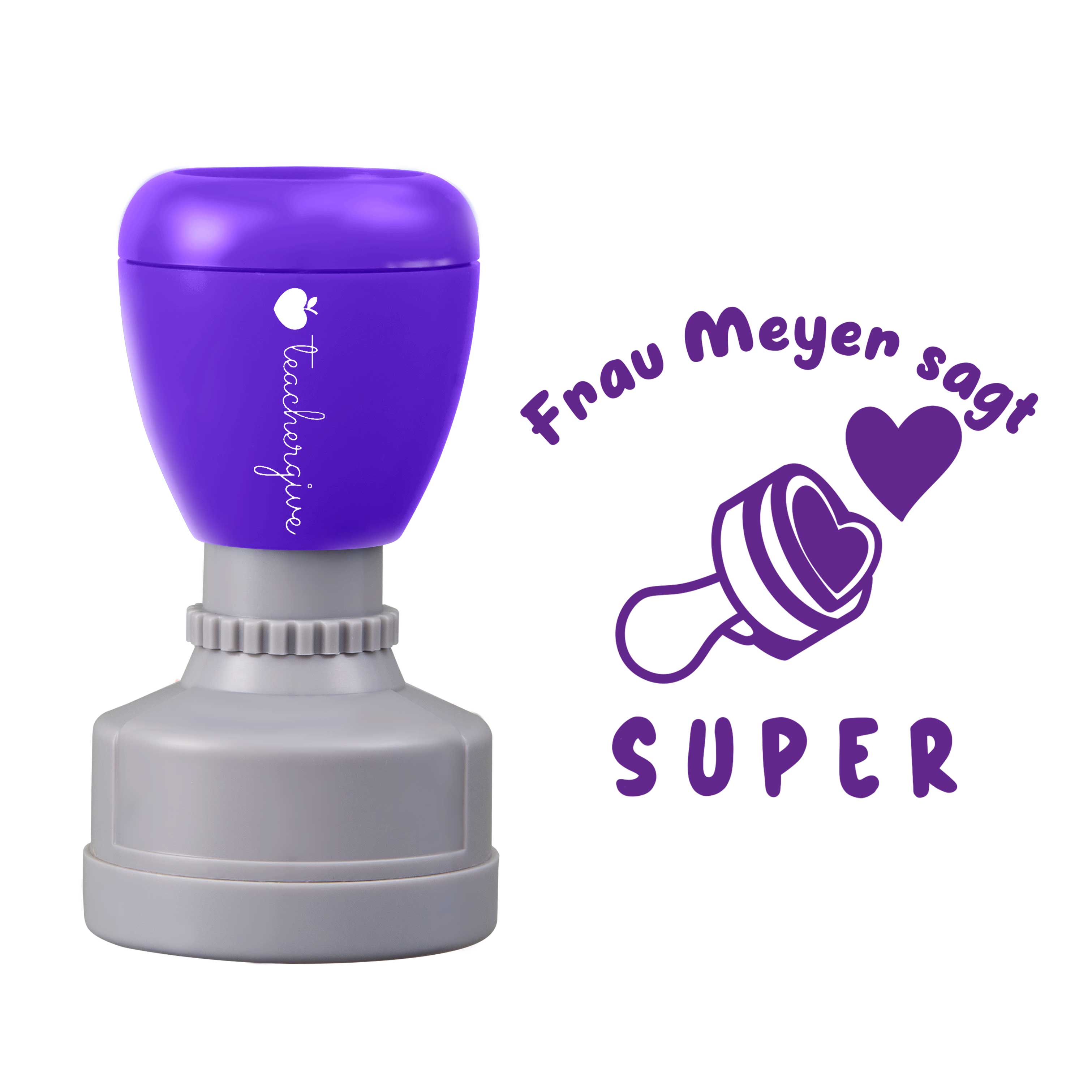 Personalisiert sagt super Lehrer Stempel
