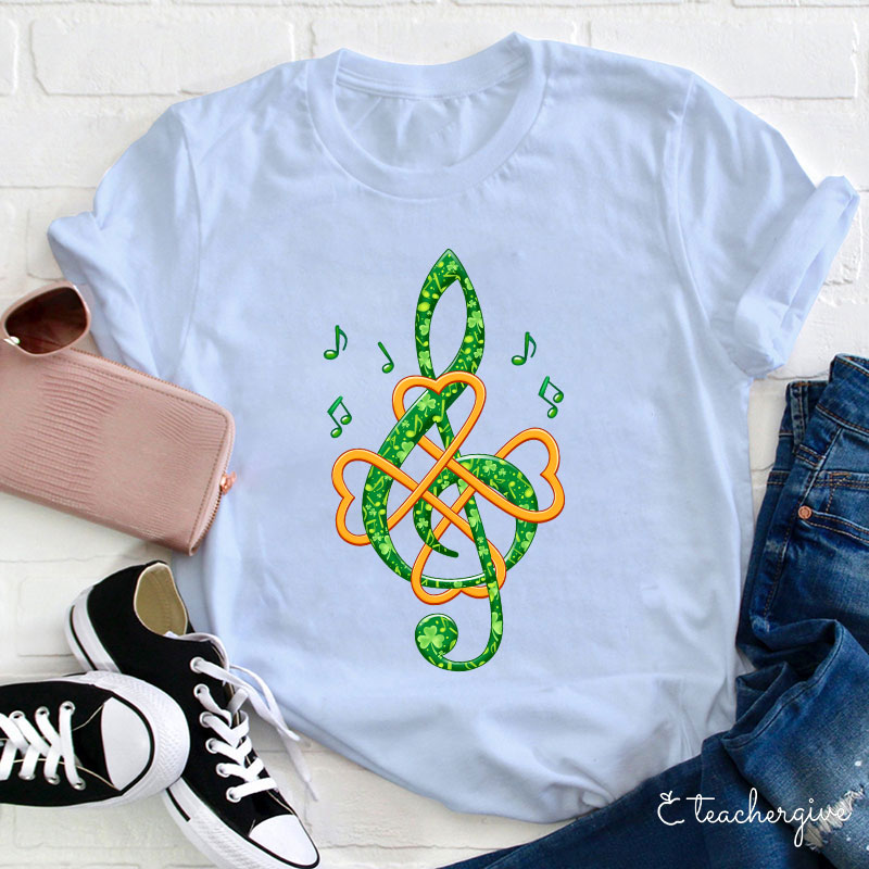Lucky Musician Note Teacher T-Shirt