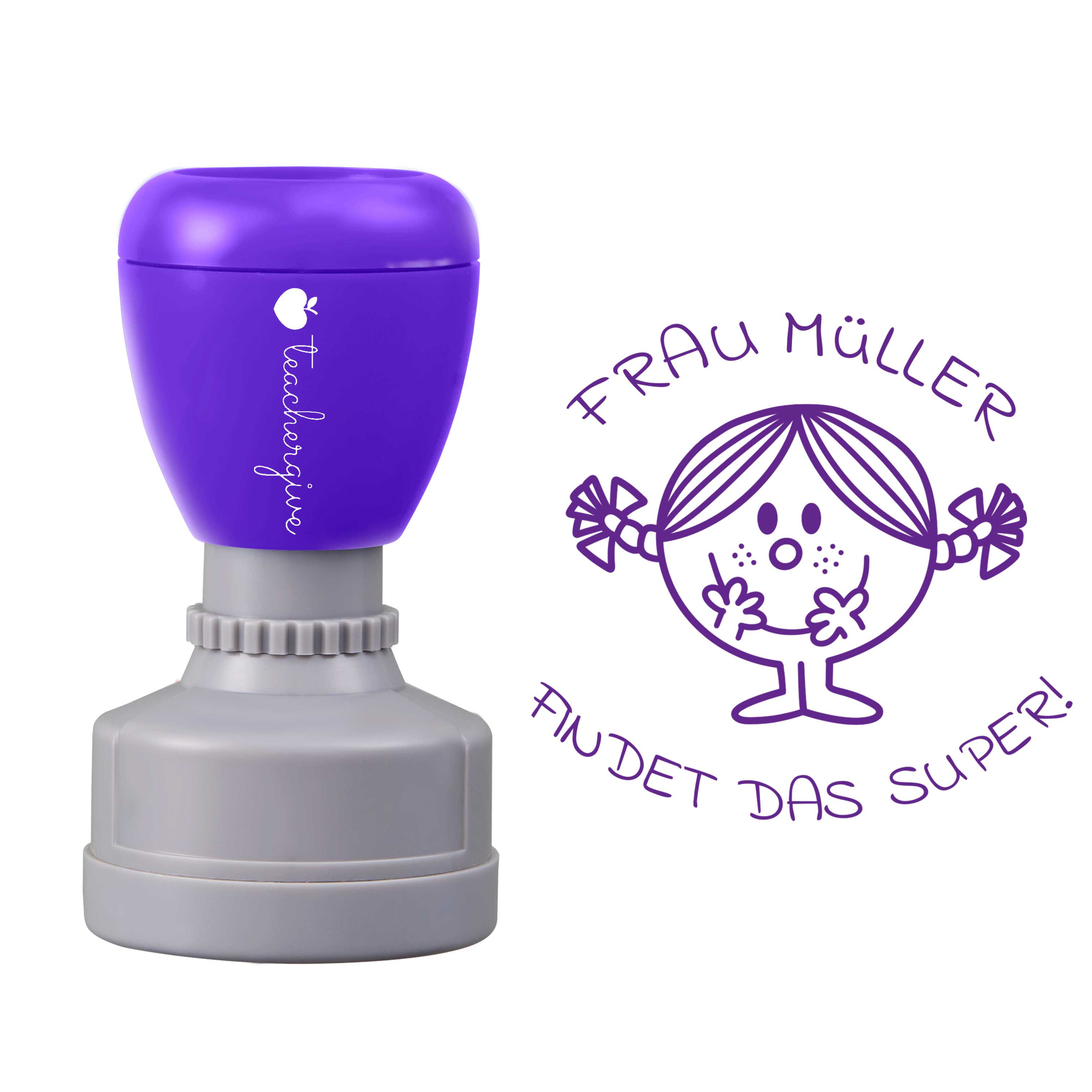 Personalisiert findet das super Lehrer Stempel