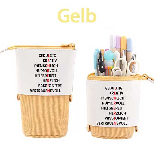 Geduldig Kreativ Menschlich Humorvoll Hilfsbereit Herzlich Passioniert Vertrauensvoll Federmäppchen Mäppchen