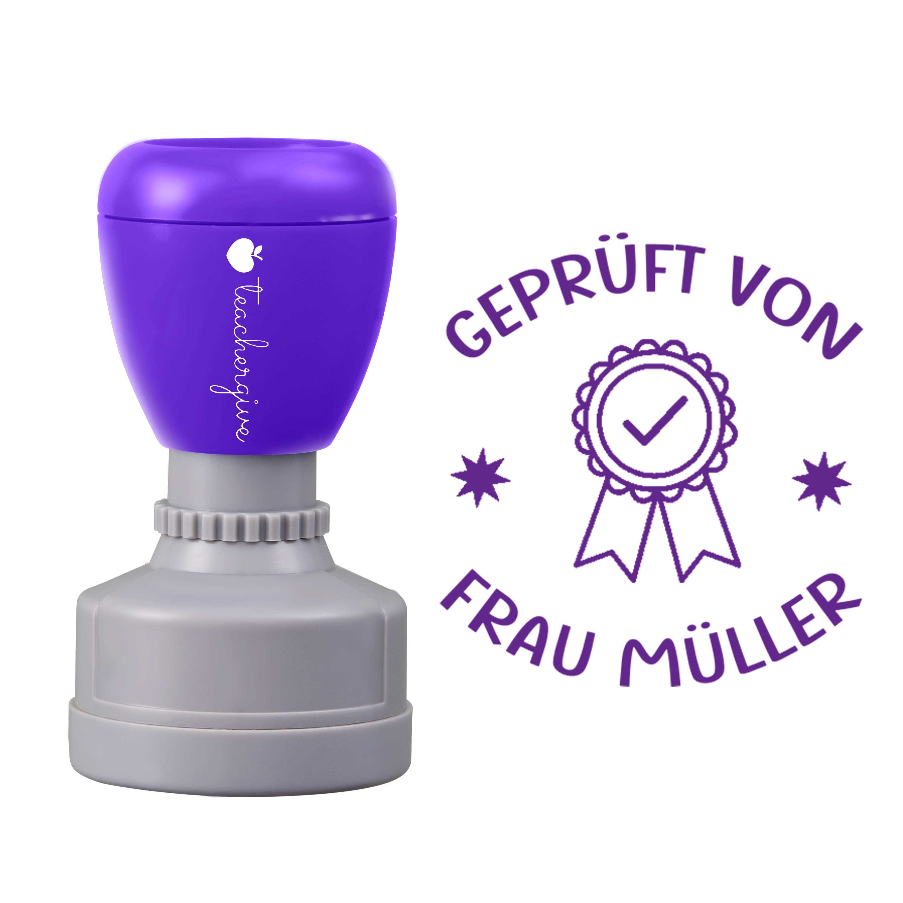 Personalisiert Geprüft von Lehrer Stempel