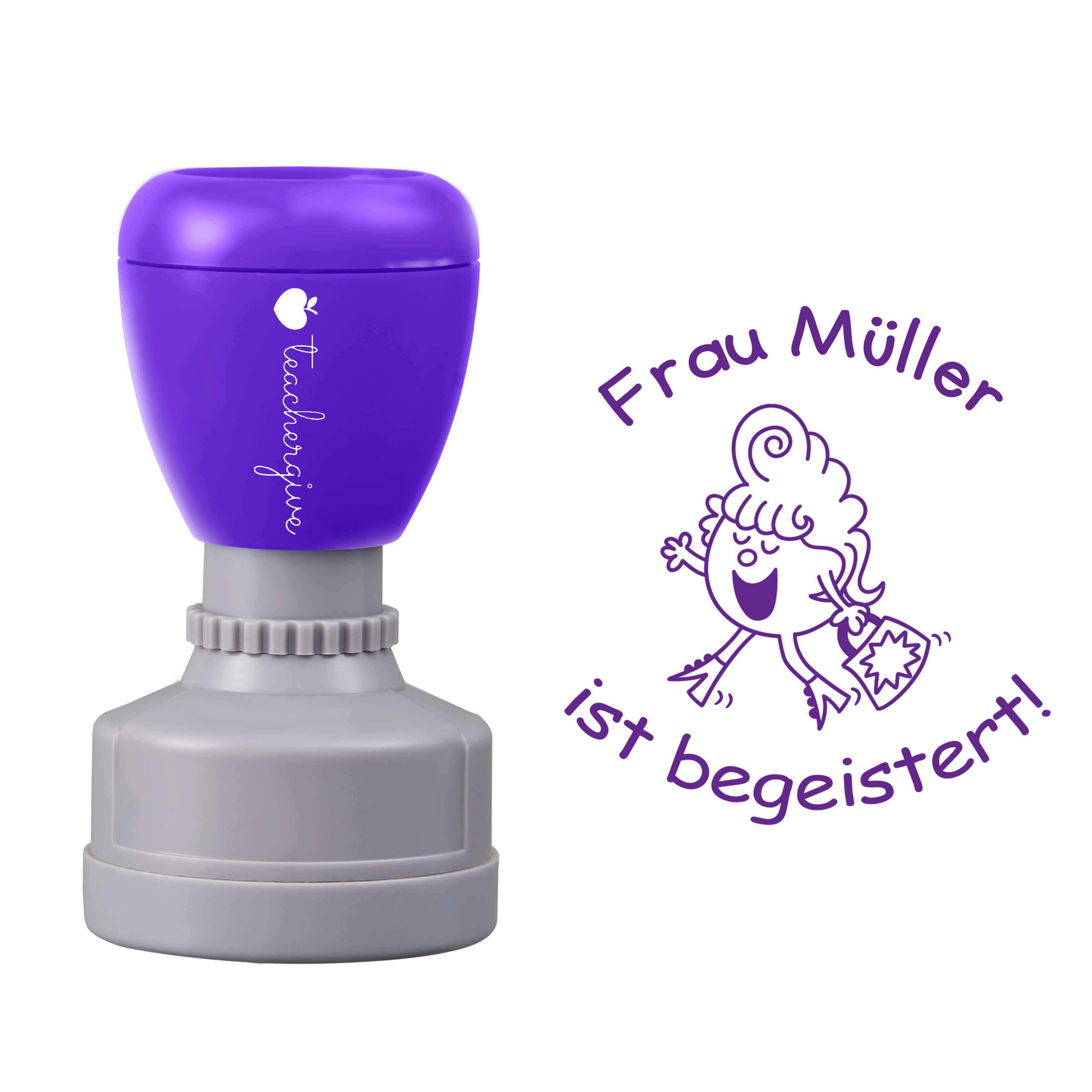 Personalisiert ist begeistert Lehrer Stempel